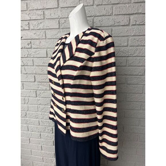 Cabi Women Cruise Nautical Striped Double Breasted Blazer Size 6 - Picture 5 of 13